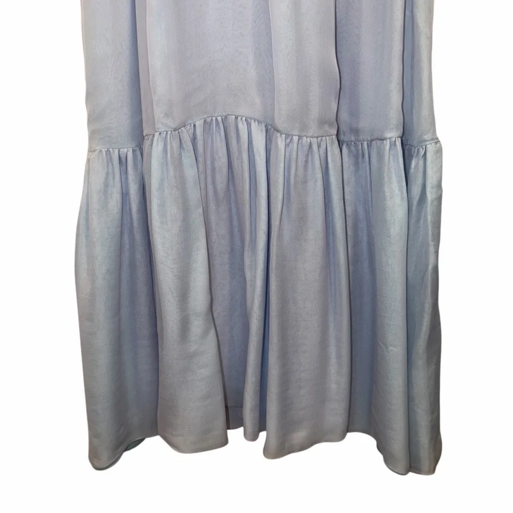 Emporio Armani Purple Blue Midi Dress Silk Chiffon Colorblock 4 Formal Wedding - Picture 5 of 12